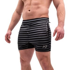 Black/Gray Striped A7 KWD Squat Shorts